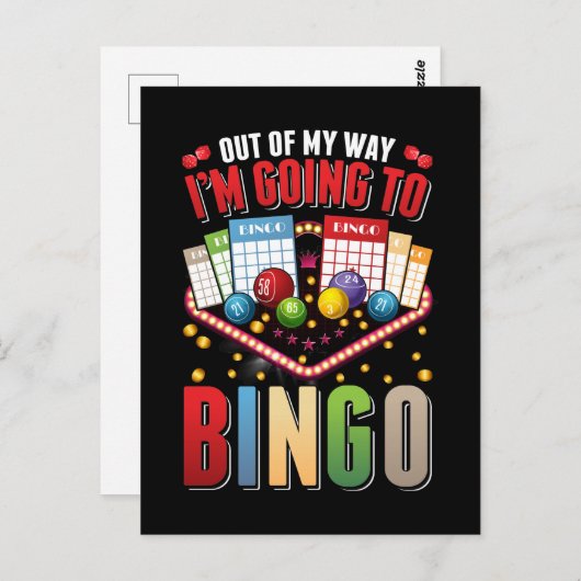 Bingo addict Men Women Funny Bingo Player Postkarte (Vorne/Hinten)