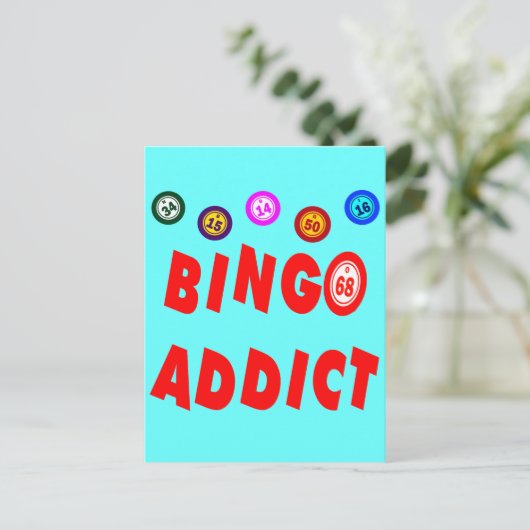 BINGO ADDICT POSTKARTE (Stehend Vorderseite)