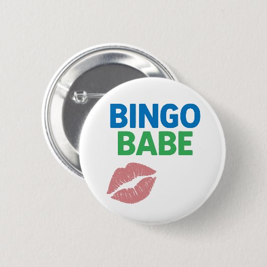Bingo Babe Niedlich und zuversichtlich Bingo Lover Button (Vorne & Hinten)