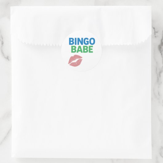 Bingo Babe Niedlich und zuversichtlich Bingo Lover Runder Aufkleber (Tasche)