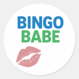 Bingo Babe Niedlich und zuversichtlich Bingo Lover Runder Aufkleber