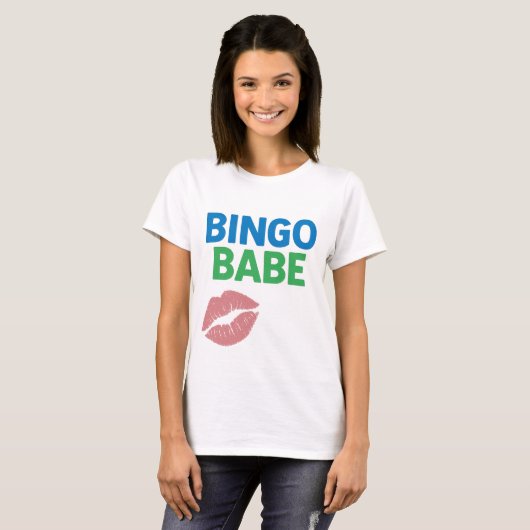 Bingo Babe Niedlich und zuversichtlich Bingo Lover T-Shirt (Vorne ganz)