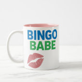 Bingo Babe Niedlich und zuversichtlich Bingo Lover Zweifarbige Tasse (Links)