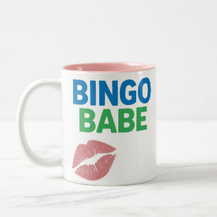 Bingo Babe Niedlich und zuversichtlich Bingo Lover Zweifarbige Tasse