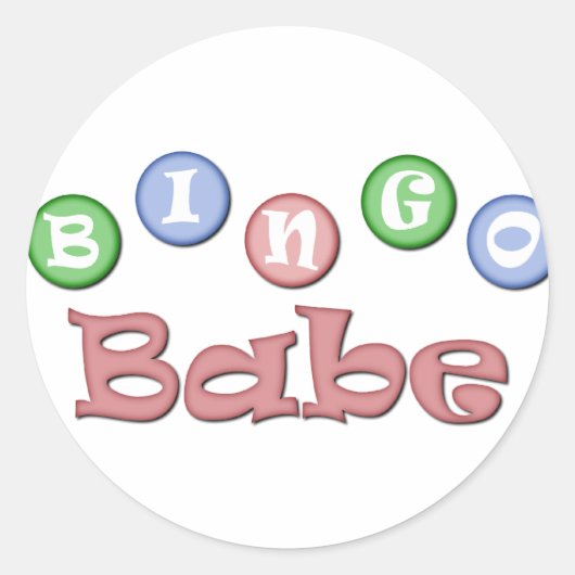 Bingo Babe Runder Aufkleber (Vorderseite)