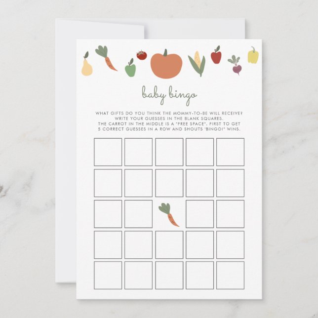 Bingo Baby Shower Game (Vorderseite)