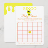 Bingo, Baby Shower Game Card Flyer, Baby Bee Einladung (Vorne/Hinten)