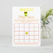 Bingo, Baby Shower Game Card Flyer, Baby Bee Einladung (Stehend Vorderseite)
