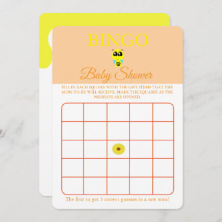 Bingo, Baby Shower Game Card Flyer, Baby Bee Einladung