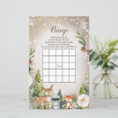 Bingo Baby Shower Winter Animals Woodland (Stehend Vorderseite)