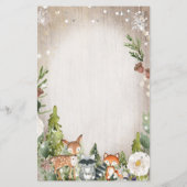 Bingo Baby Shower Winter Animals Woodland (Rückseite)