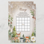 Bingo Baby Shower Winter Animals Woodland (Vorne/Hinten)