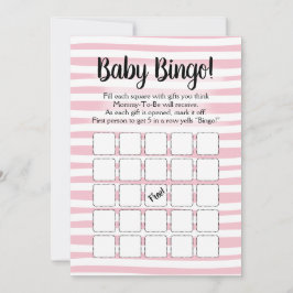 Bingo Baby Showspiel Pink White Einladung