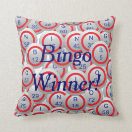 Bingo-Ball-Bingo-Sieger im Blau Kissen