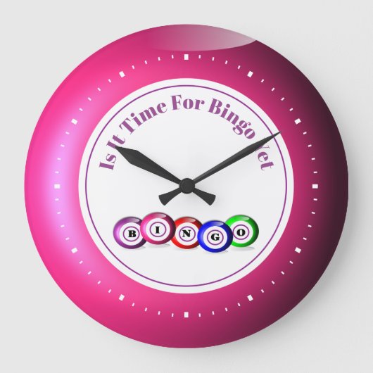 Bingo Ball Themed Funny Große Wanduhr (Vorderseite)