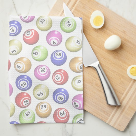 Bingo-Bälle Geschirrtuch (Viertel Falte)