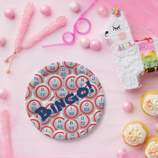 Bingo-Bälle Pappteller (Party)
