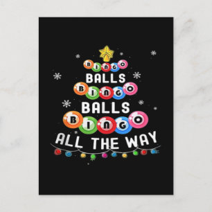 Bingo Balls Bingo den ganzen Weg Feiertagspostkarte
