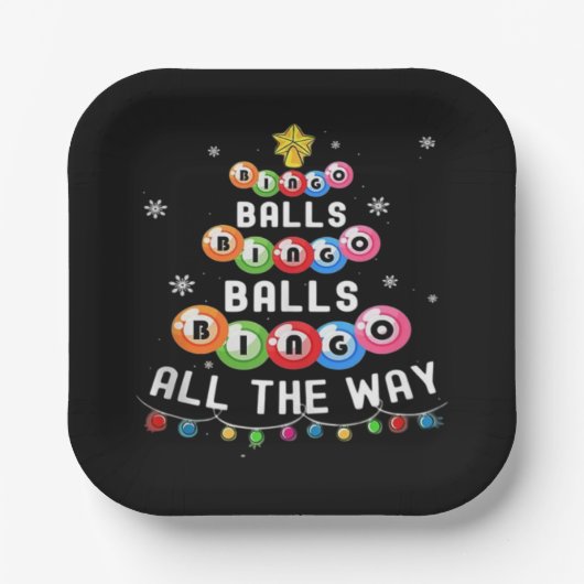 Bingo Balls Bingo den ganzen Weg Pappteller (Vorderseite)