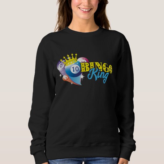 Bingo Balls Bingo King Crown Lucky Bingo Player Ga Sweatshirt (Vorderseite)