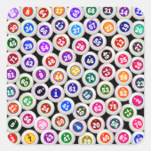 Bingo Balls Collage Quadratischer Aufkleber (Vorderseite)