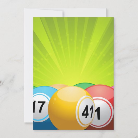 Bingo Balls Einladung (Vorderseite)