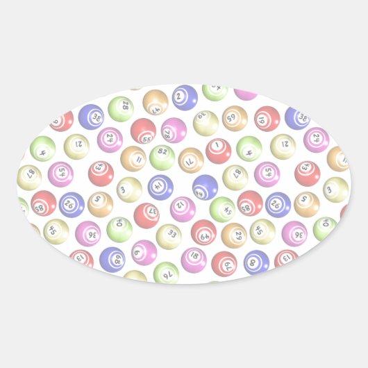 Bingo Balls Ovaler Aufkleber (Vorderseite)