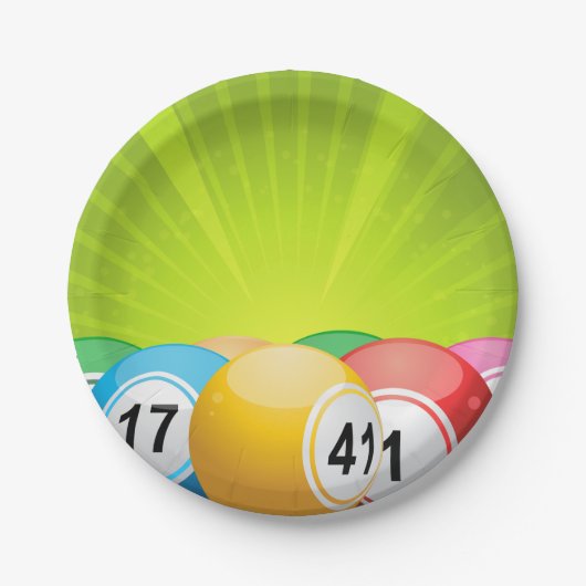 Bingo Balls Pappteller (Vorderseite)
