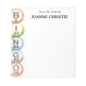 Bingo Balls Personalized Notepad Notizblock (Vorderseite)