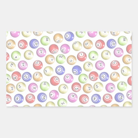 Bingo Balls Rechteckiger Aufkleber (Vorderseite)