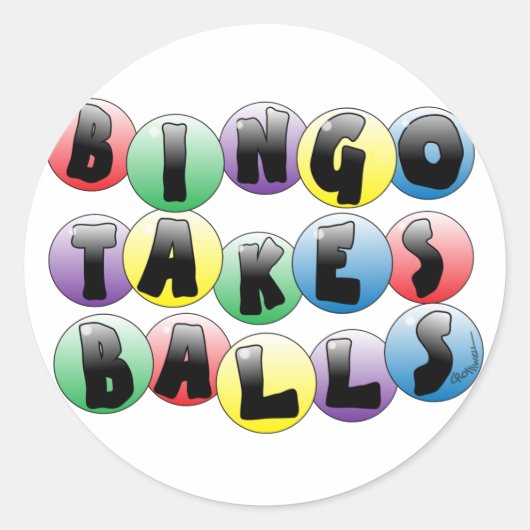 Bingo Balls Runder Aufkleber (Vorderseite)