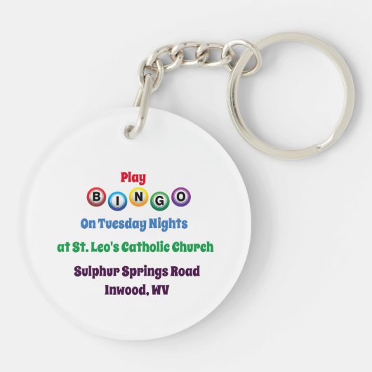 Bingo Balls Schlüsselanhänger (Rückseite)