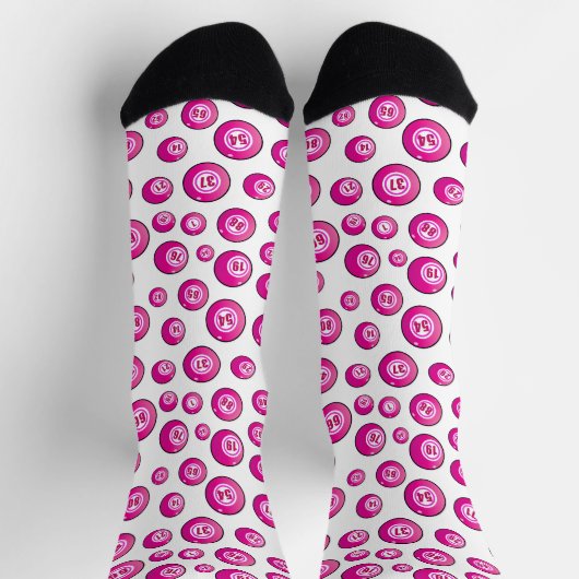 Bingo Balls Spaß Rosa Socken (Oben)