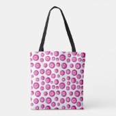 Bingo Balls Spaß Rosa und Weiß Tasche (Rückseite)