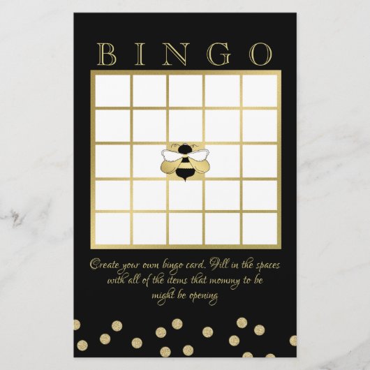 Bingo Bee Baby Shower Briefpapier (Vorderseite)