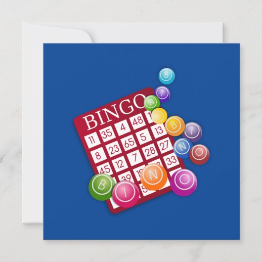 Bingo! Bingokarte und -markierungen Einladung (Vorderseite)