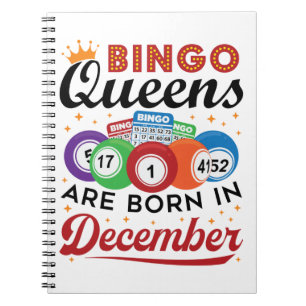 Bingo Birthday Bingo Queens sind im Dezember Gebor Notizblock