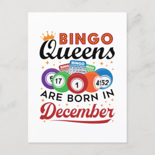 Bingo Birthday Bingo Queens sind im Dezember Gebor Postkarte