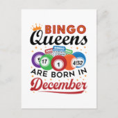 Bingo Birthday Bingo Queens sind im Dezember Gebor Postkarte (Vorderseite)
