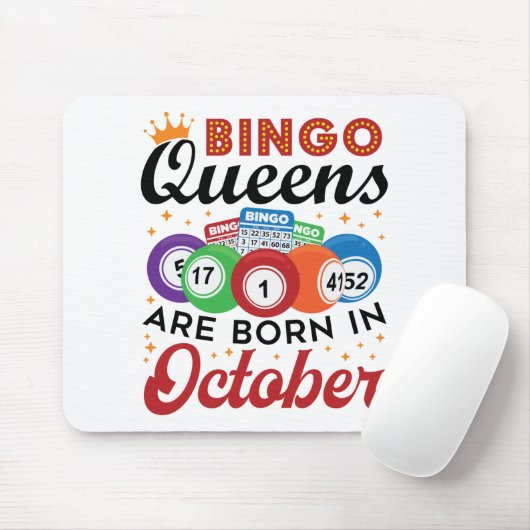 Bingo Birthday Bingo Queens sind im Oktober Gebore Mousepad (Mit Mouse)