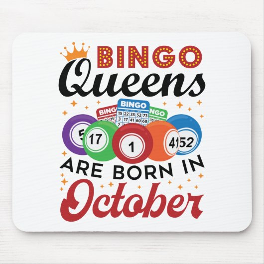 Bingo Birthday Bingo Queens sind im Oktober Gebore Mousepad (Vorne)