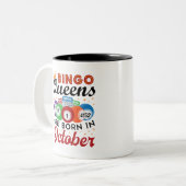 Bingo Birthday Bingo Queens sind im Oktober Gebore Zweifarbige Tasse (Vorderseite Links)