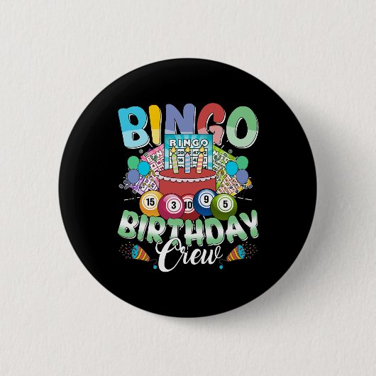 Bingo Birthday Crew Bingo Player Weihnachten Button (Vorderseite)