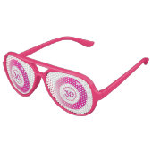 Bingo Birthday Party Pink White Partybrille (Schrägansicht)