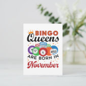 Bingo Birthday Women November Postkarte (Stehend Vorderseite)