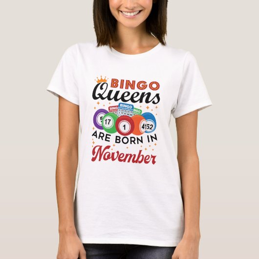Bingo Birthday Women November T-Shirt (Vorderseite)