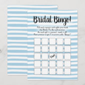 Bingo Brautparty Game Blue White Einladung (Vorne/Hinten)