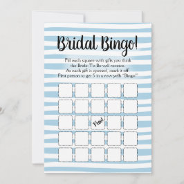 Bingo Brautparty Game Blue White Einladung