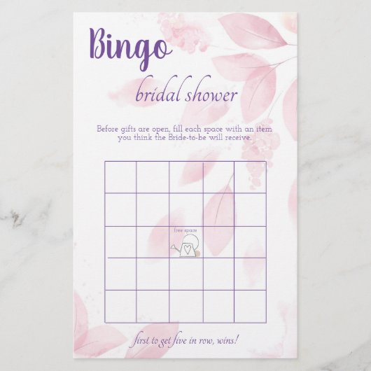 Bingo Brautparty Game Card Flyer (Vorne)