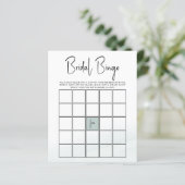 Bingo Brautparty Game Green Watercolor Wash (Stehend Vorderseite)